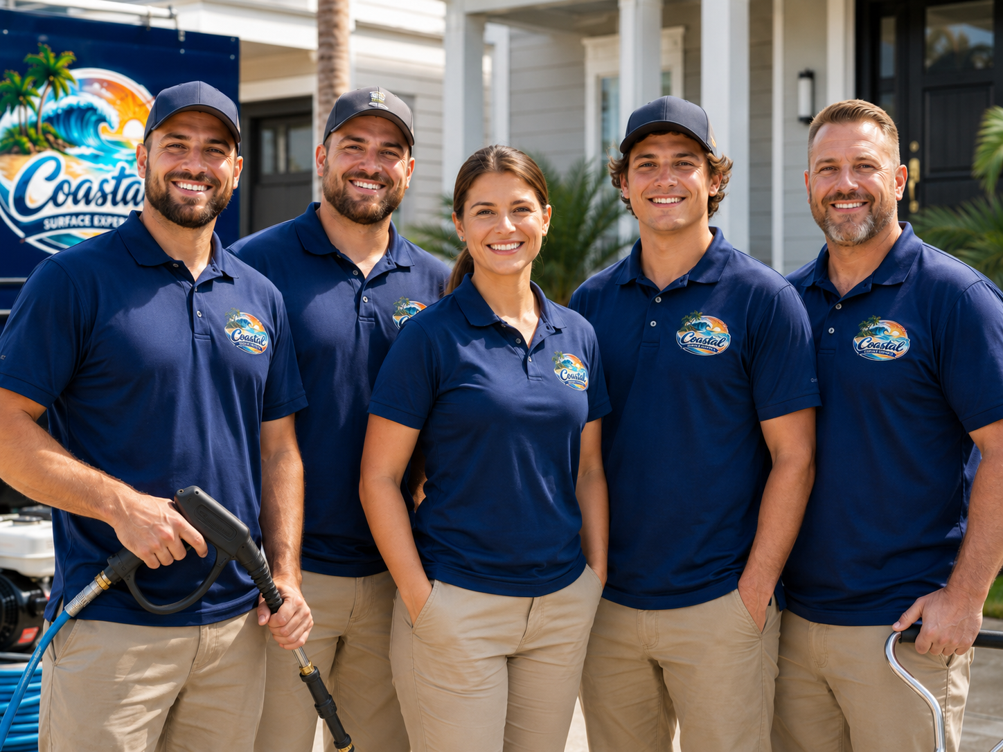 Coastal Surface Experts pressure washing crew